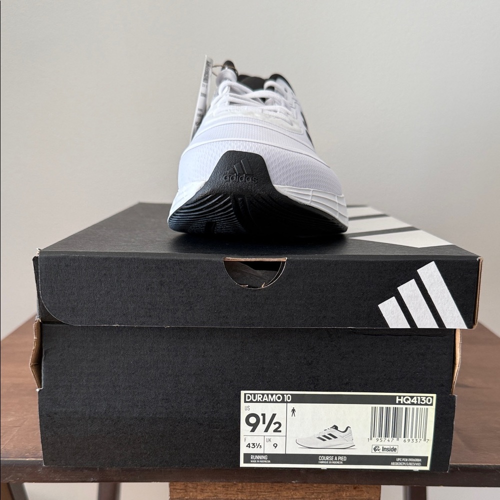 Adidas Men's Duramo 10 White and Black Athletic Shoes